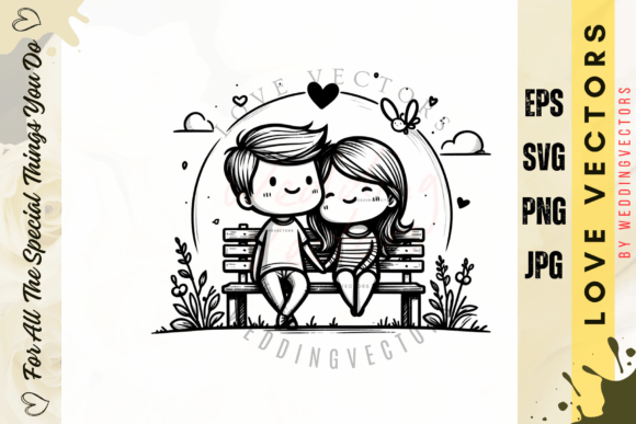 Artistic Floral Wedding: C525 Love Vectors for Designers