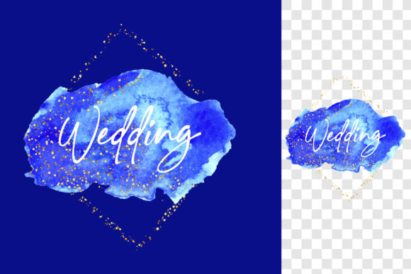 Blue Golden Wedding Vector Illustration for Elegant Designs