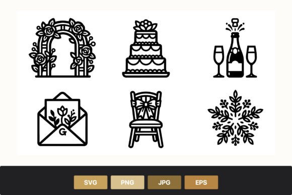 Charming Icons for Wedding Stationery and Event Branding