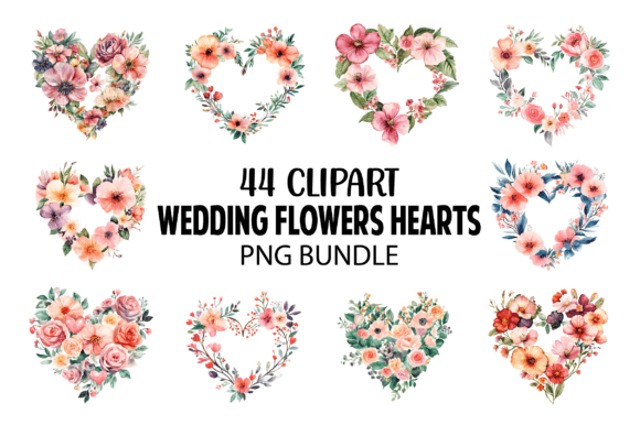Designing with Love: Using the Wedding Flowers Hearts Clipart Bundle