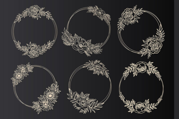 Flower Wedding Frame Wreath: Elegant Design Assets for Every Project