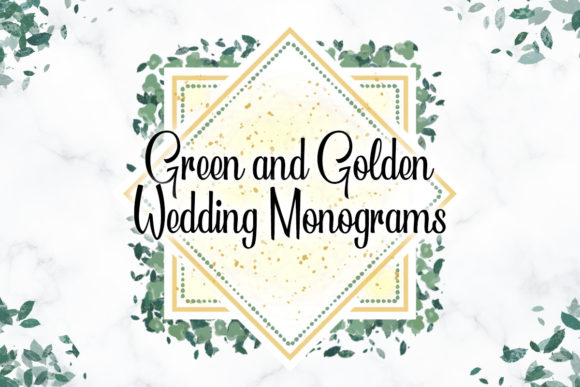 Green and Golden Wedding Monograms for Modern Celebrations