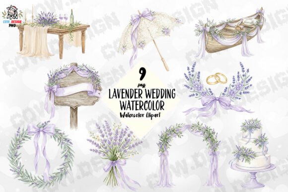 Lavender Wedding Watercolor PNG: A Touch of Elegance for Your Designs