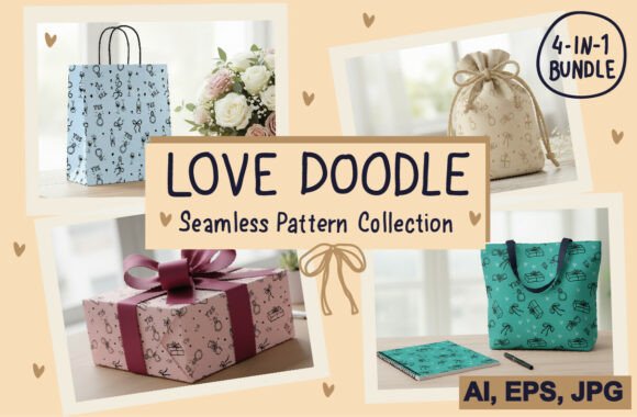Love Doodle Wedding Seamless Pattern Set: A Designer's Romantic Toolkit