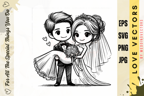 Wedding Couple and Love Vectors - C4660: A Premium Collection