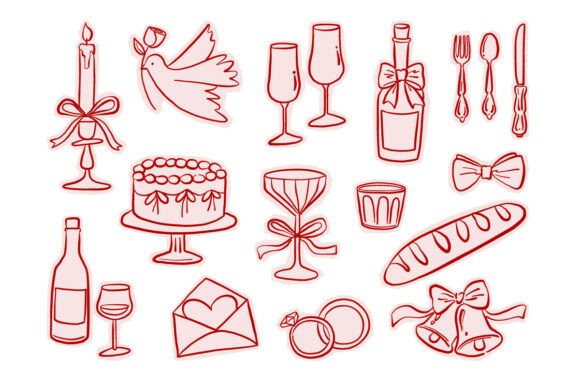 Wedding Love Elements SVG Bundle: Your Romantic Design Toolkit
