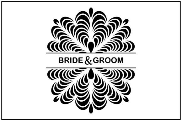 Wedding Monogram Split Clipart: Elegant Mandala Designs